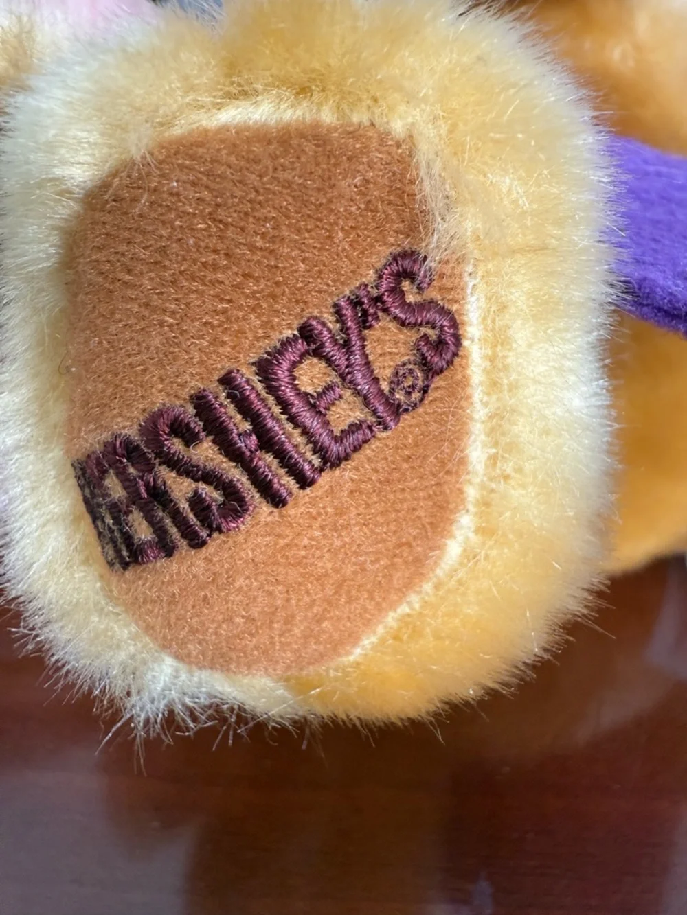 Vintage Hersheys kisses teddy bear plush Purple Heart bib removable rare